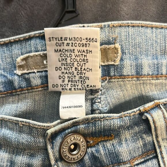 Vintage Z Cavaricci 90s Embellished Beaded Floral Straight Leg Denim Women’s 10 - Picture 6 of 11
